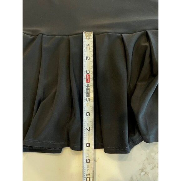 WHBM Embroidered Neckline Pleated Hem V-Neck Black Tank Dress Size 1X - Picture 7 of 12